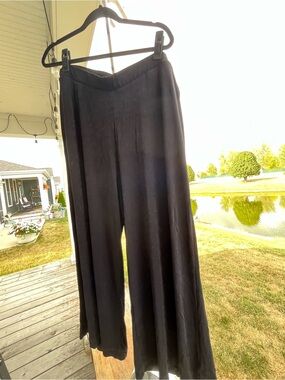 Chico's Traveler’s Black Wide-Leg Pull-On Pants